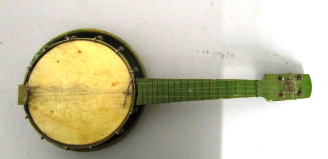 A Jedson green painted banjo