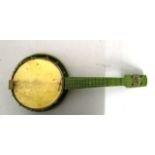 A Jedson green painted banjo