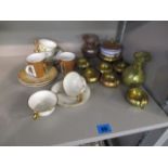 A part Bavarian teaset and two Goebel coffee cans and saucers and other items