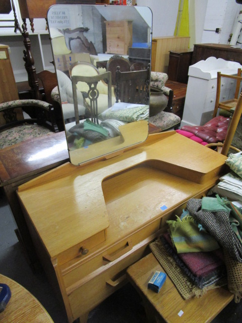 A 1950s/60s G-Plan dressing table with a swing mirror, 55 high including mirror x 42w x 18d