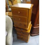 A pair of modern three drawer bedside tables, 24 h x 18 w