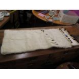 A vintage white Ermine stole, 68 long with an Ermine tail trim