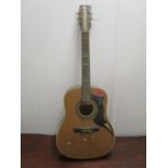 A vintage acoustic guitar