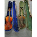 An early 20th century Antoinuis Stravituarius Crmiys Faciltait Anno 1647 violin and bow, with