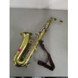 La Fleur, imported by Boosey and Hawkes, a brass and silver plated saxophone