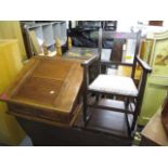 An early 20th century pine lectern and a child's rocking chair, 14 1/2 h x 24 w