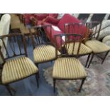 Five reproduction mahogany dining chairs