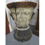 G Robins patented Royal water filler, Victorian stoneware with floral swag decoration, twin