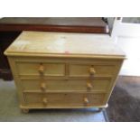 A Victorian pine chest of two short and two long drawers, 32h, 39 w, 17 d