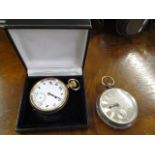 Two pocket watches including a silver pocket watch