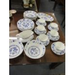 A Form Mariebad Ingres Weiss blue and white onion patterned part dinner service, to include soup