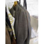 A vintage Harvard Cooperative Cambridge gents' coat, a Jess Butz Harris tweed jacket and a Daks of
