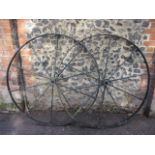 A pair of Victorian iron wheels, 54 1/4" dia