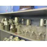 Royal Doulton glassware, together with 19th century and later pewter