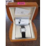 A Briator gents stainless steel wristwatch with mother of pearl face and diamond chips to the