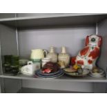 A mixed lot of items to include ceramics, a pair of glass vases, plates, a camera and other items