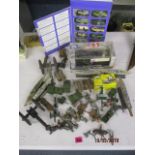 Diecast, plastic and metal military related models and figures to include Dinky, Solido, lead