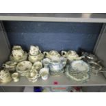 A Royal Doulton Old Leeds Sprays porcelain tea and breakfast set, Edwardian Chapman china part