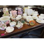 A mixed lot to include a Royal Albert tea set, Portmeirion, Royal Grafton vases and a Capodimonte