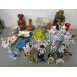 Mixed ceramics to include a Dresden German porcelain monkey bank figure A/F, Pilkingtons Royal