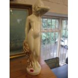 Floria Grace Lussier - a signed ceramic sculpture of a nude woman, 24" h