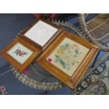 Pictures to include mid 19th century British School - two still life of flowers in maple frames