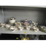 A late Victorian china Imari style pattern teaset, various marks