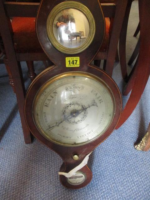 An early 19th century mahogany wheel barometer by Warner of Clerkenwell, 37 1/4" h, A/F - Image 4 of 4