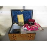 A selection of miscellaneous costume jewellery to include a part gold coloured locket and mixed