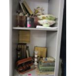 Period books, Victorian ceramics A/F, cased fish knives and forks and other items