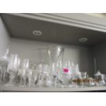 A quantity of glassware to include a Webb Stuart and a Straits contemporary glass vase