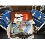 A mixed lot of bags to include BOAC, KAC and vintage leathers suitcases, along with a small