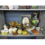 A mixed lot to include a large late 20th century cloisonne vase, a Copenhagen vase and other items