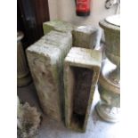 A set of six reconstituted stone trough planters