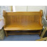 A late Victorian pitch pine pew from Alford on the Hill, Lincolnshire, 49" w