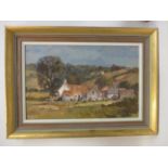 John Neale - 'A Somerset Farm Bladgon', oil on board, signed lower right corner, label verso, 13"