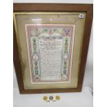 Awarded to Henry John Webb 1846-1893 - an illuminated script commemorating his marriage to Ann