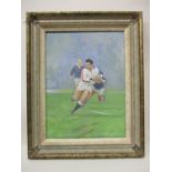 Craig Campbell - 'Will Carling', oil on canvas, signed and titled, 16" x 12", framed