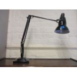 A 1938 Herbert Terry 1227 black steel covered anglepoise table lamp (requires cable restoration)