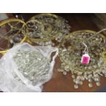 Three early 20th century bag style crystal chandeliers A/F