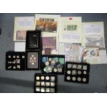 A quantity of commemorative £5 coins, various other commemorative coins, Royal Mint 2008 coinage,