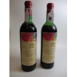 Two bottles of Chateau Mouton Rothschild 1970