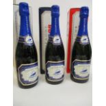 Three bottles of Champagne France 98, boxed 75cl