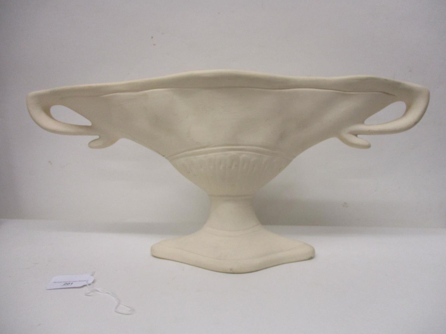 A Fulham Pottery vase designed by Florence Standfast for Constance Spry, of oval, irregular form - Image 2 of 6