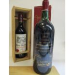 A 150cl bottle of De grange 1983 and one 75cl bottle of Bordeaux and St Emilion 1970