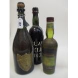 Three bottles to include Chartreuse and 1964 Dom Perignon