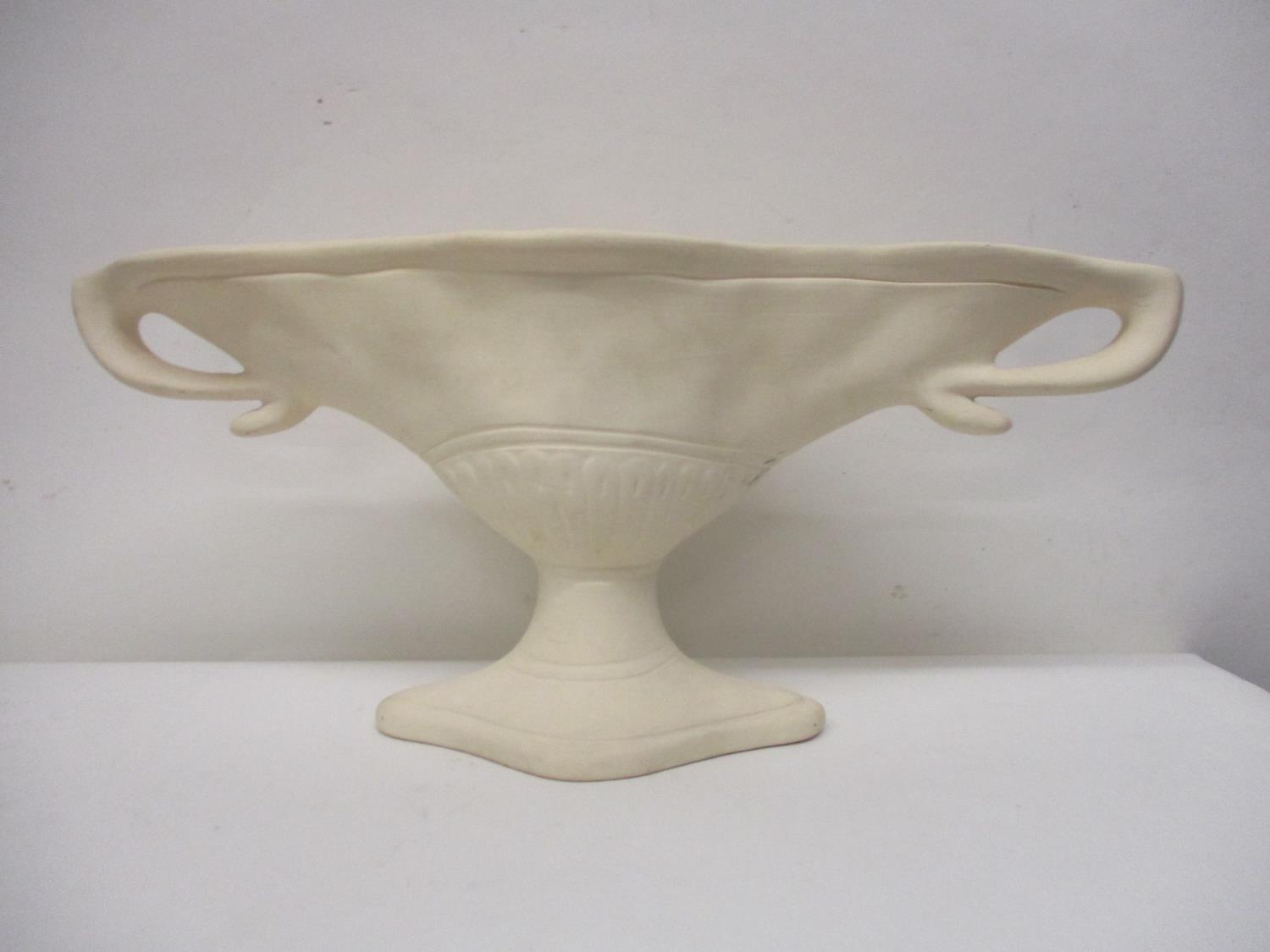 A Fulham Pottery vase designed by Florence Standfast for Constance Spry, of oval, irregular form