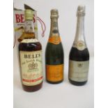 A bottle of Bells Old Scotch Whisky 1lt and a bottle of Veuve Clicquot Champagne, Fantana