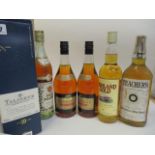 Six mixed bottles to include Talisker & French Brandy