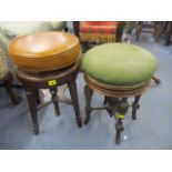 Two Victorian mahogany, swivel topped piano stools